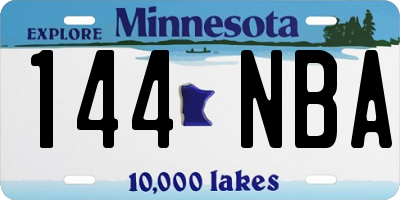 MN license plate 144NBA