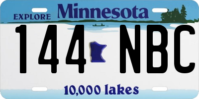 MN license plate 144NBC