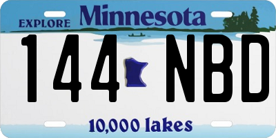 MN license plate 144NBD