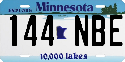 MN license plate 144NBE