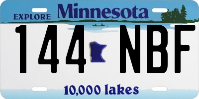 MN license plate 144NBF