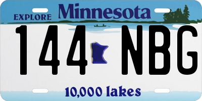 MN license plate 144NBG