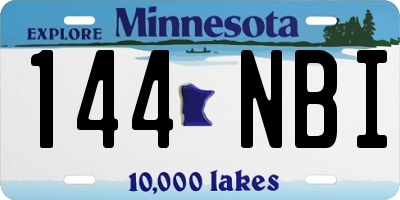 MN license plate 144NBI
