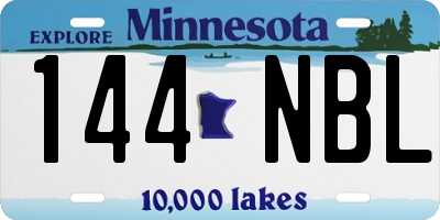 MN license plate 144NBL