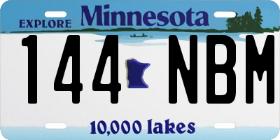 MN license plate 144NBM