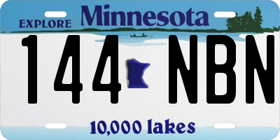 MN license plate 144NBN