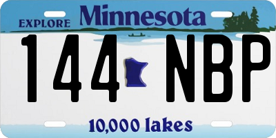 MN license plate 144NBP