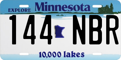 MN license plate 144NBR