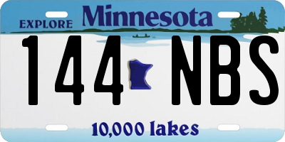 MN license plate 144NBS