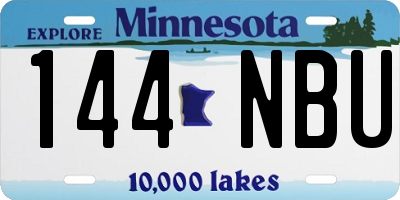 MN license plate 144NBU
