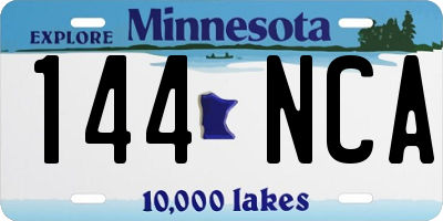 MN license plate 144NCA