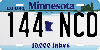 MN license plate 144NCD