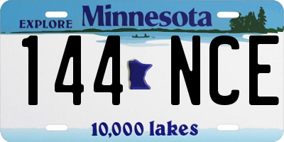 MN license plate 144NCE