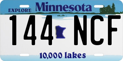 MN license plate 144NCF