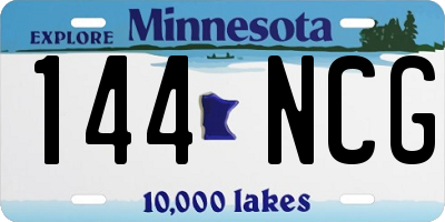 MN license plate 144NCG