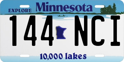 MN license plate 144NCI