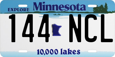 MN license plate 144NCL