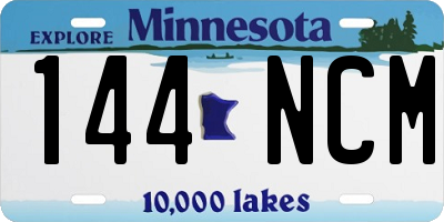 MN license plate 144NCM