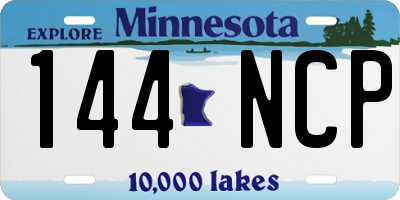 MN license plate 144NCP
