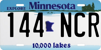 MN license plate 144NCR