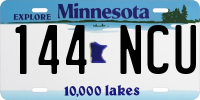 MN license plate 144NCU