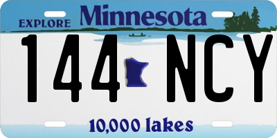 MN license plate 144NCY