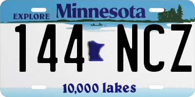 MN license plate 144NCZ