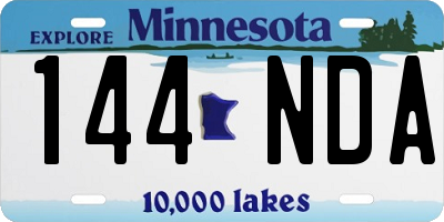 MN license plate 144NDA