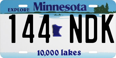 MN license plate 144NDK