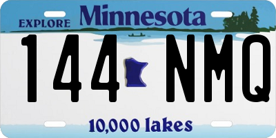 MN license plate 144NMQ