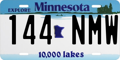 MN license plate 144NMW