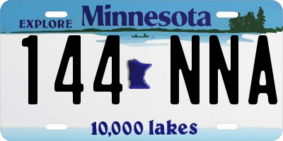 MN license plate 144NNA