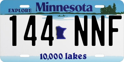 MN license plate 144NNF