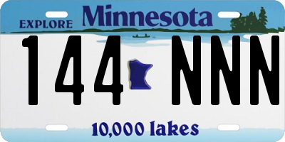 MN license plate 144NNN