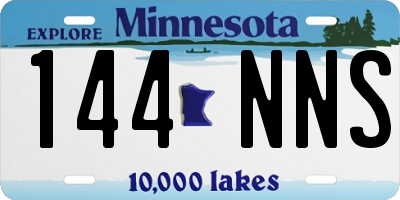 MN license plate 144NNS
