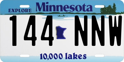 MN license plate 144NNW