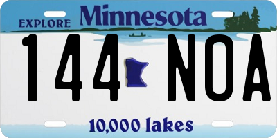 MN license plate 144NOA