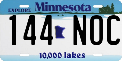 MN license plate 144NOC