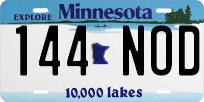 MN license plate 144NOD