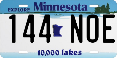 MN license plate 144NOE