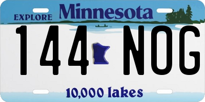MN license plate 144NOG