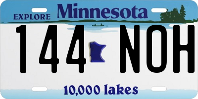 MN license plate 144NOH
