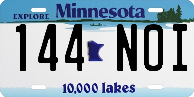 MN license plate 144NOI