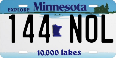 MN license plate 144NOL