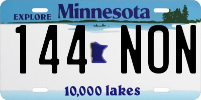 MN license plate 144NON