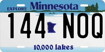 MN license plate 144NOQ