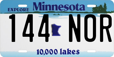 MN license plate 144NOR