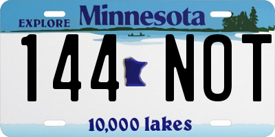 MN license plate 144NOT