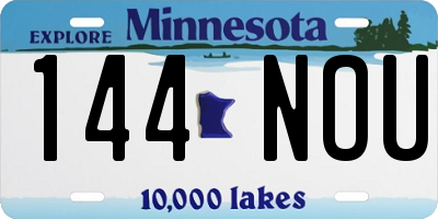 MN license plate 144NOU