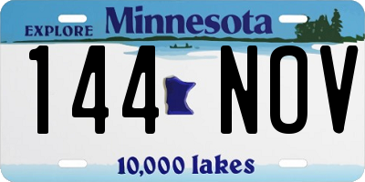 MN license plate 144NOV